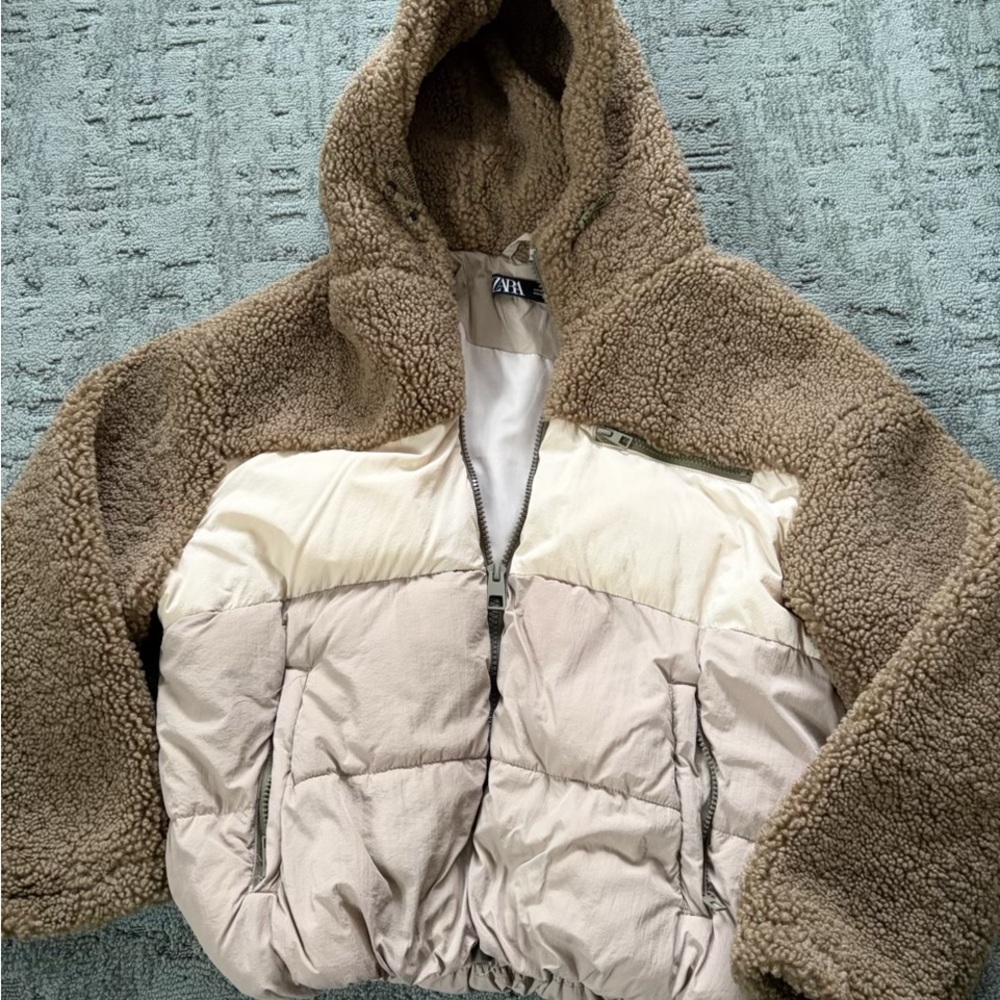 Brown and Cream Hooded Jacket